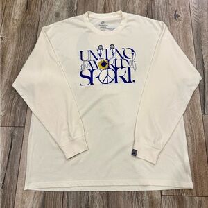 Men’s Cream and Blue Nike Healthy Planet Loose Fit Longsleeve Top Size XL